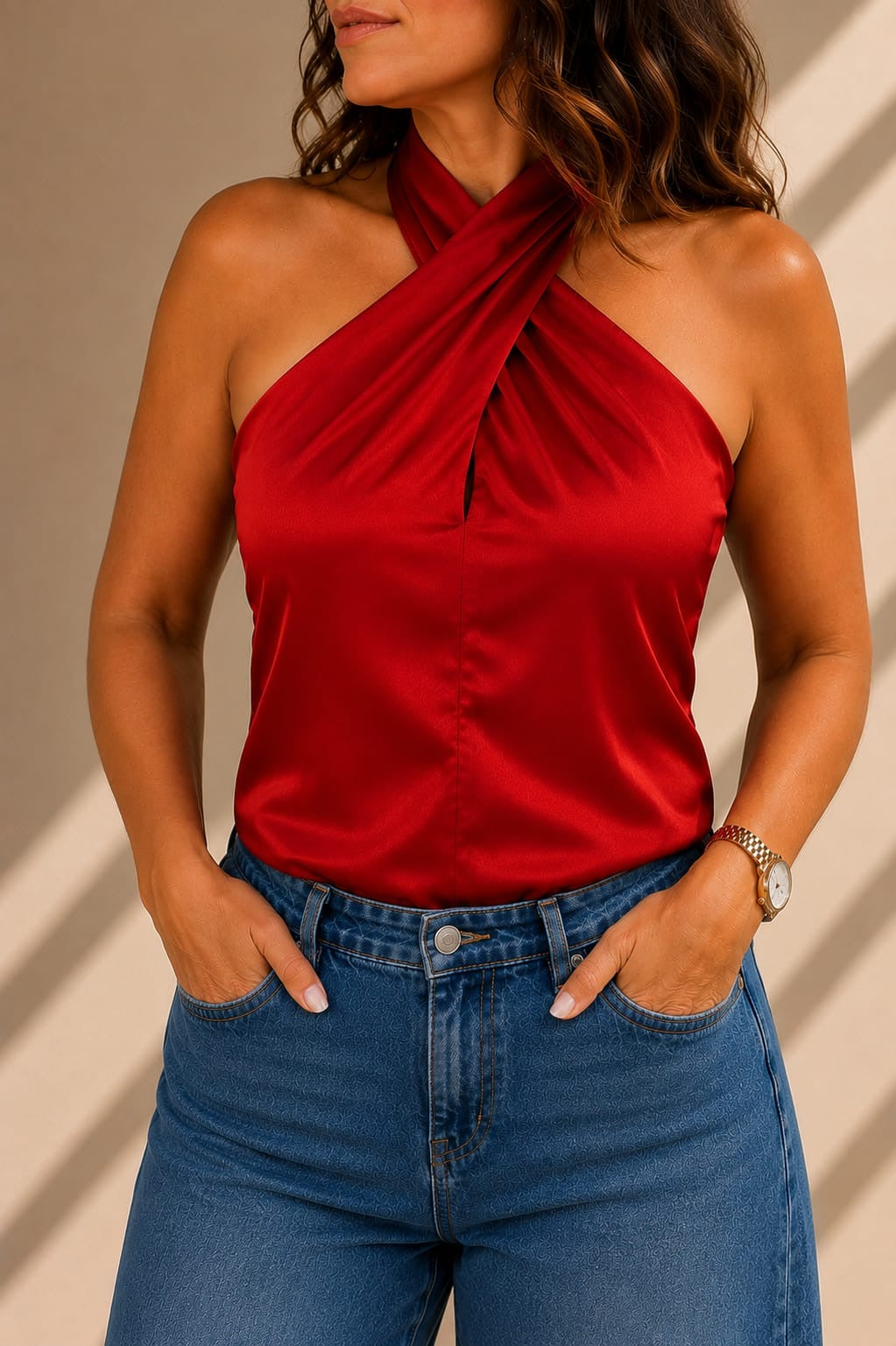 FI - ROX Collection 007 - Top Cruzado Halter Rojo — foto 2