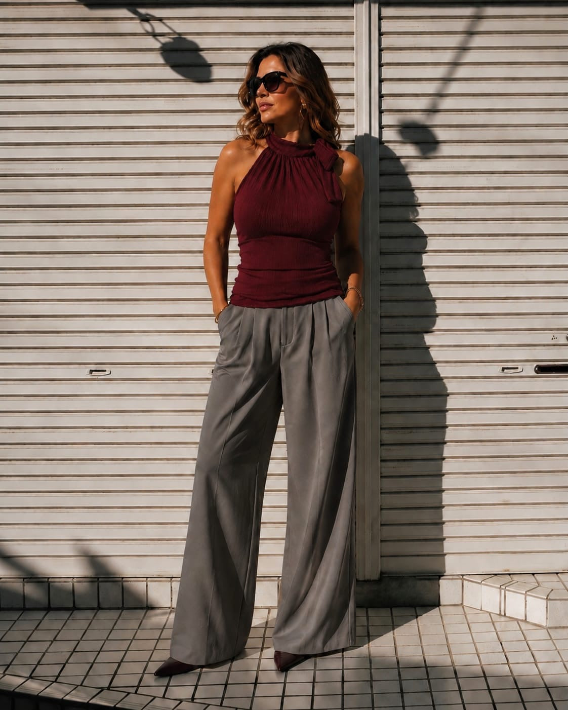 FI - ROX Collection 019.1 - Top Halter Lazo Borgoña — foto 1