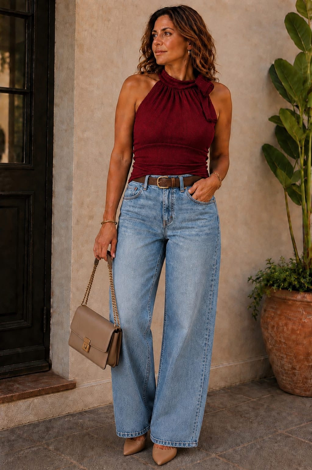FI - ROX Collection 019.1 - Top Halter Lazo Borgoña — foto 4
