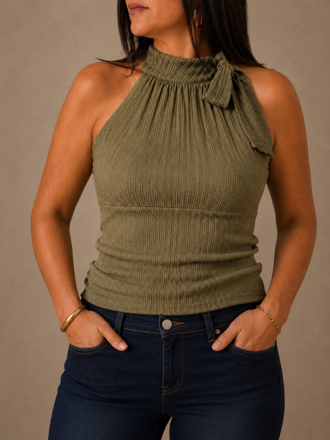 FI - ROX Collection 019 - Top Halter Lazo Verde Pistacho — foto 2