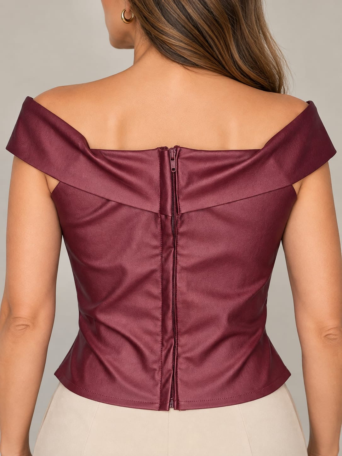 FI - ROX Collection 184 - Corset Off Shoulder Borgoña