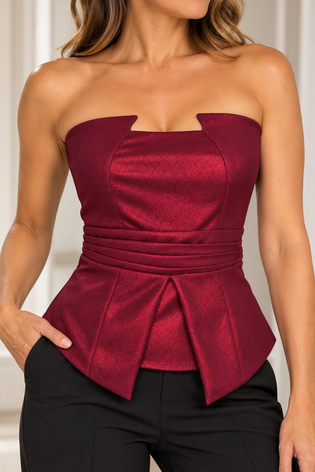 FI - ROX Collection 190.1 -  Corset Burgundy Foil