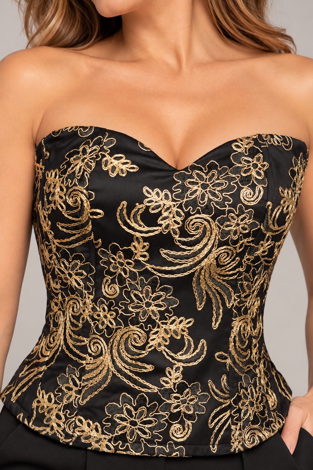 FI - ROX Collection 182 - Top Corset Bordado Dorado